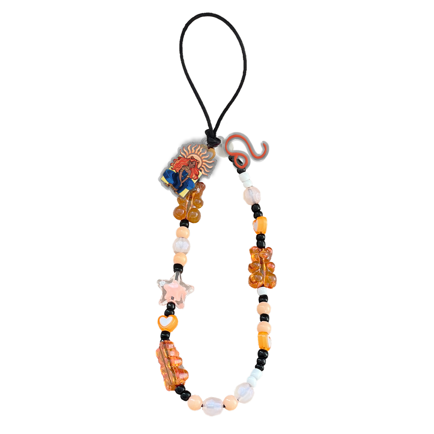 Beaded Strap with Acrylic Charm - Leo