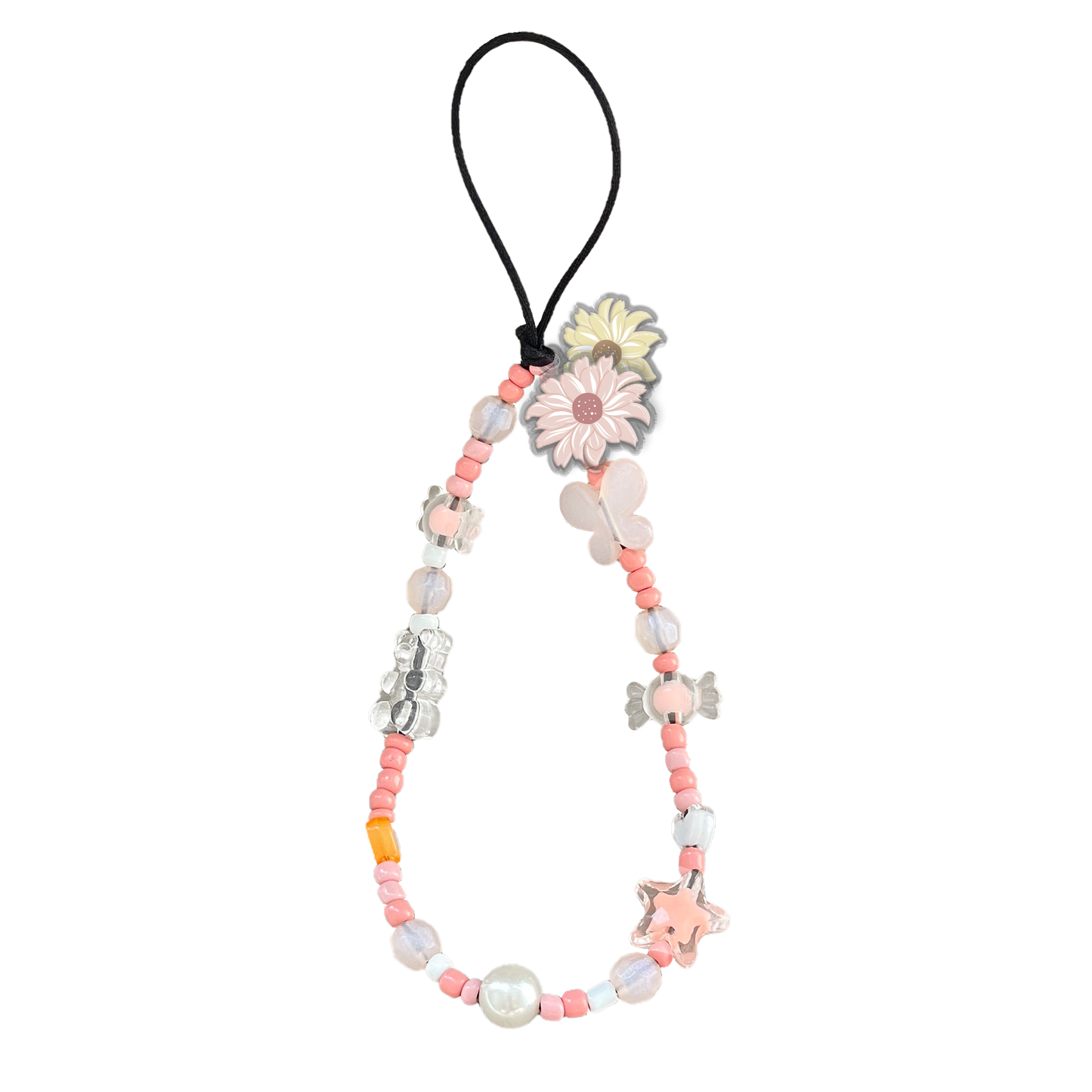 Beaded Strap with Acrylic Charm - Margaret