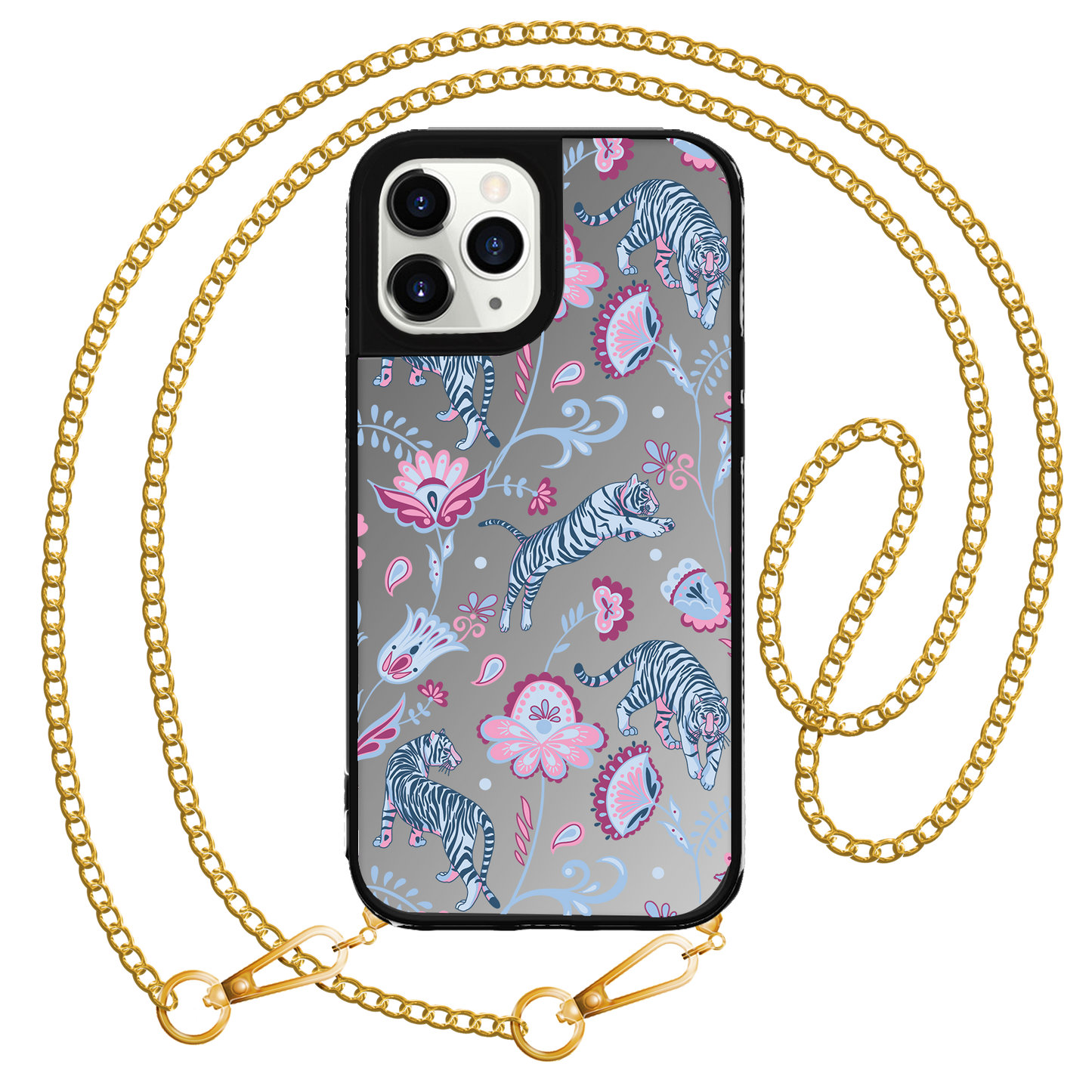 ที่จับกระจกสำหรับ iPhone - Tiger & Floral 3.0