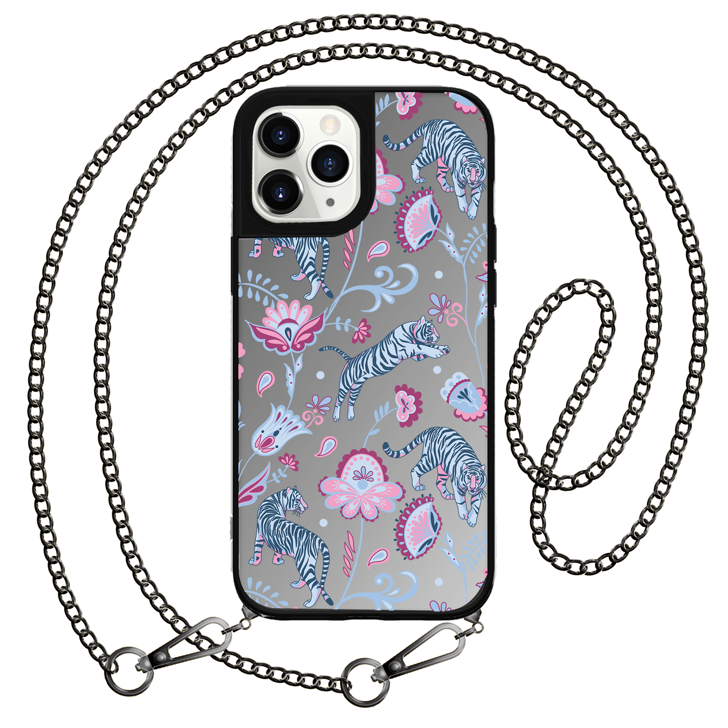 ที่จับกระจกสำหรับ iPhone - Tiger & Floral 3.0