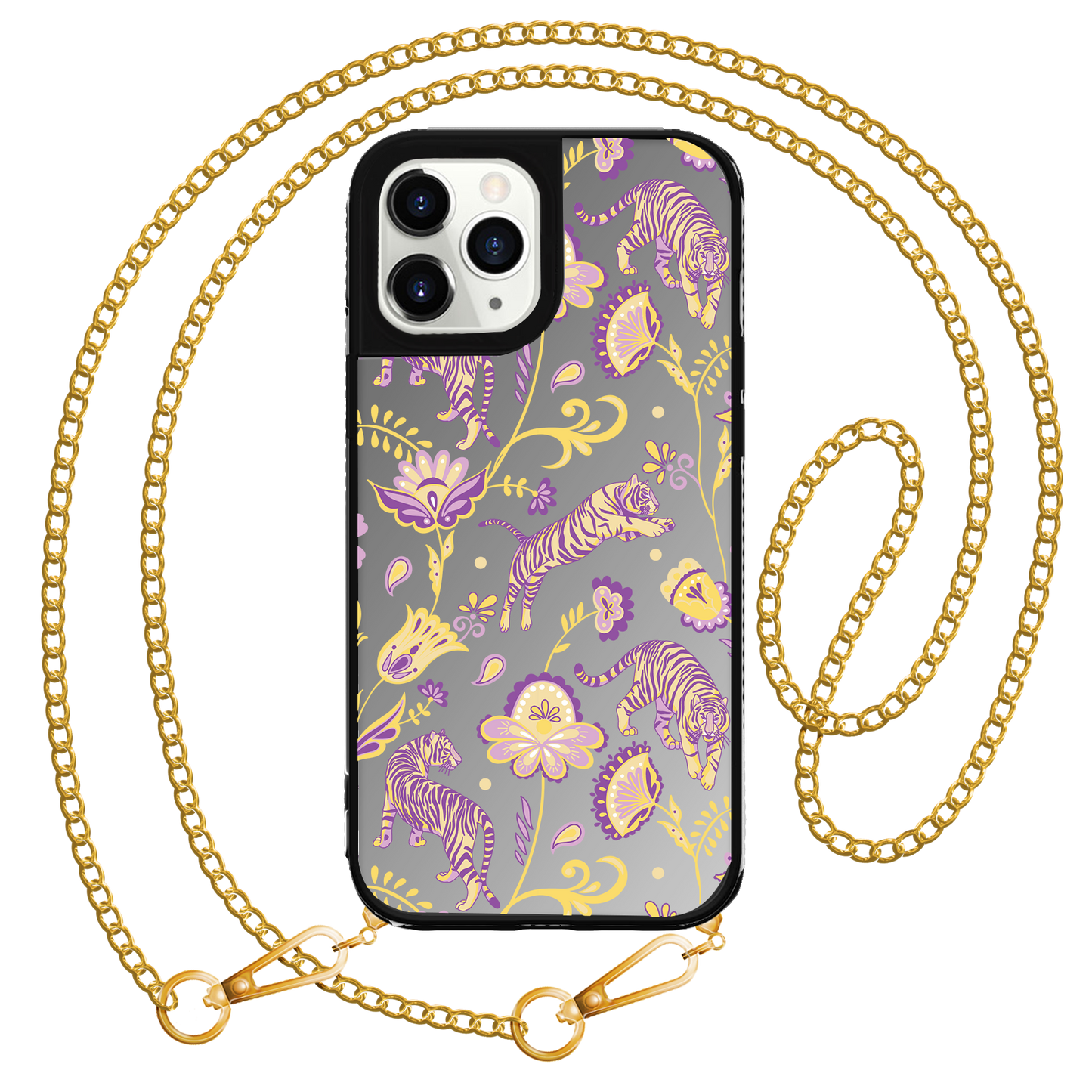 ที่จับกระจกสำหรับ iPhone - Tiger & Floral 4.0