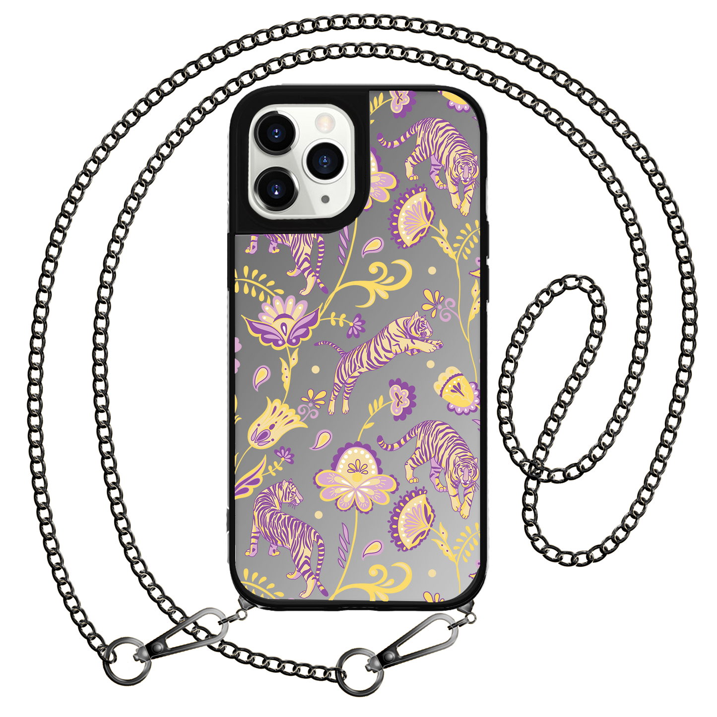 ที่จับกระจกสำหรับ iPhone - Tiger & Floral 4.0