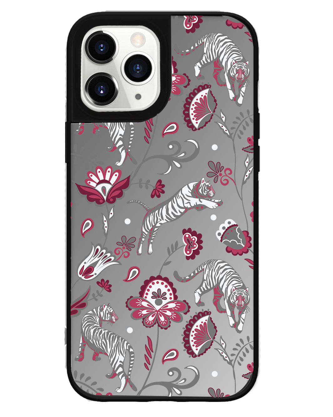 เคสกระจก iPhone - Tiger & Floral 6.0
