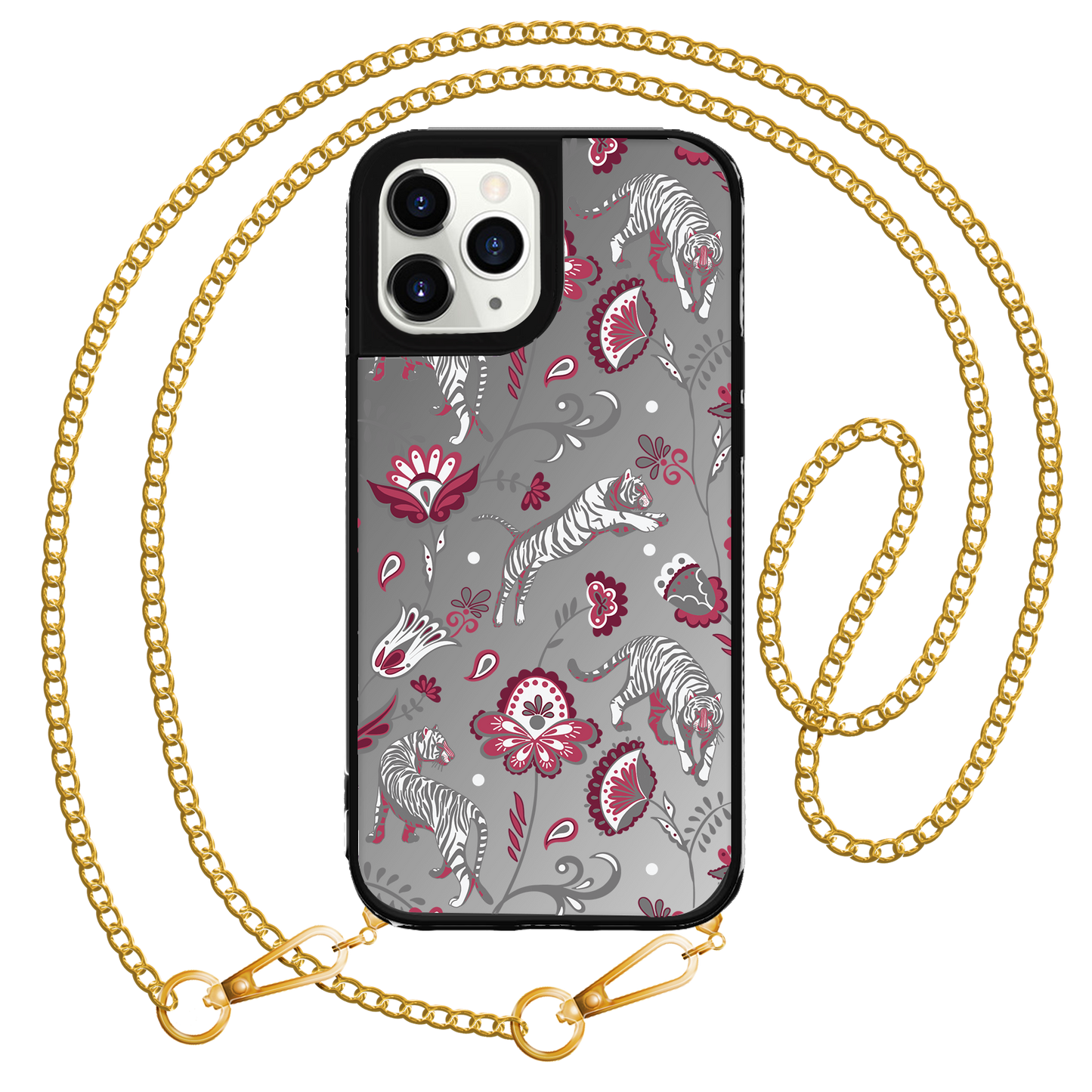 เคสกระจก iPhone - Tiger & Floral 6.0