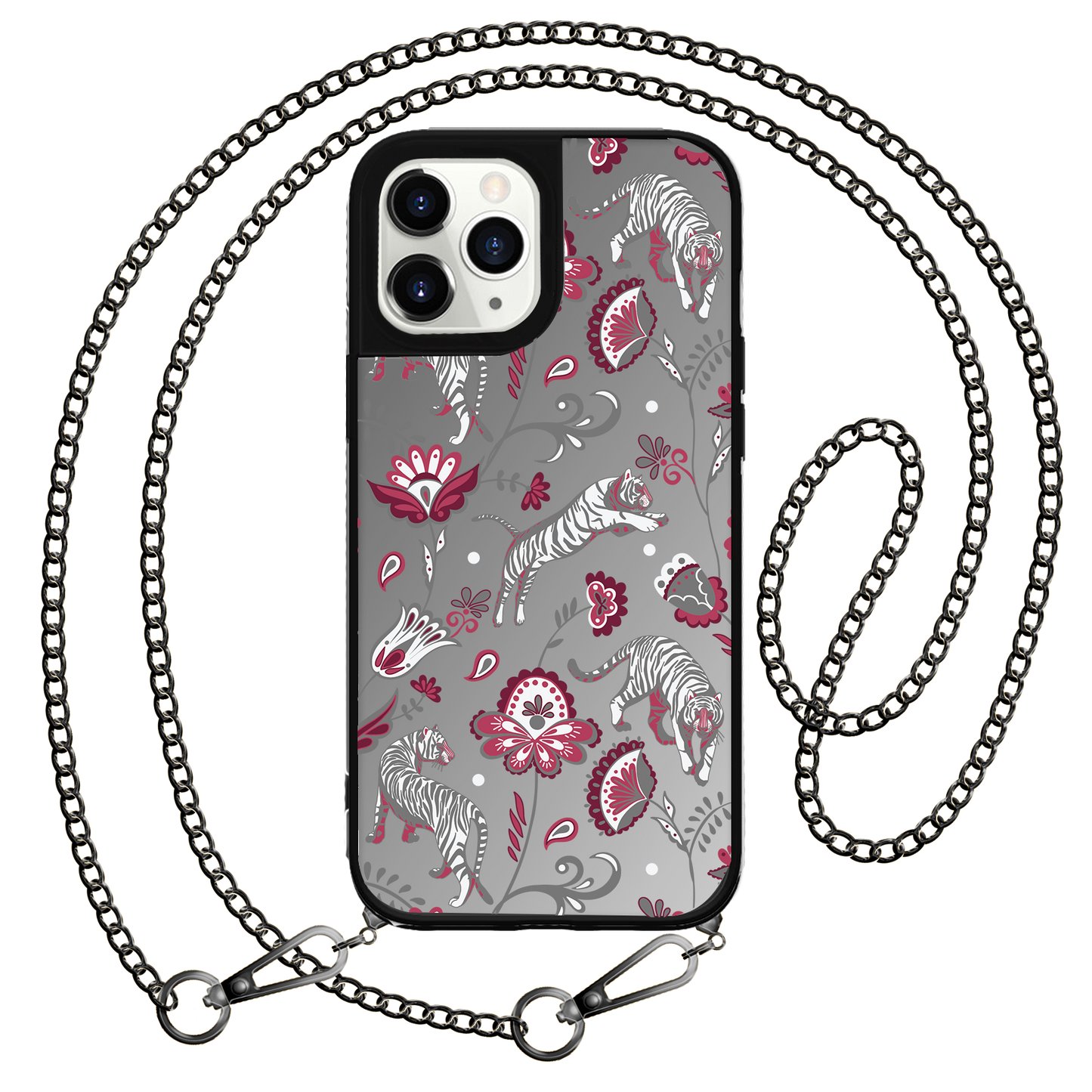 เคสกระจก iPhone - Tiger & Floral 6.0
