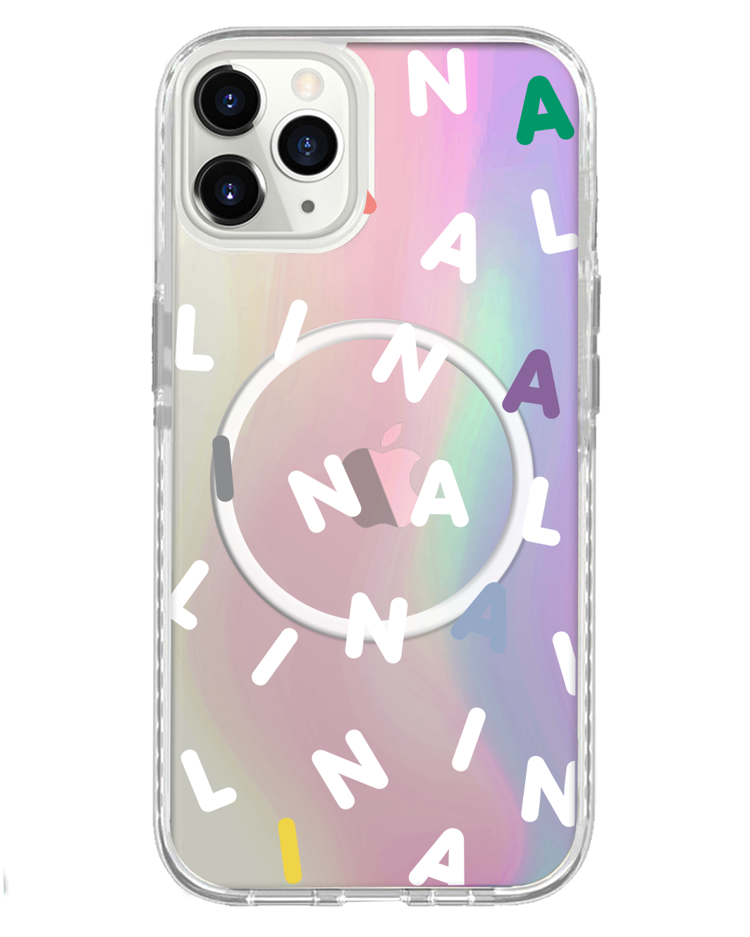 واقي خلفي لهاتف iPhone Holo - Monogram 2.0 أبيض