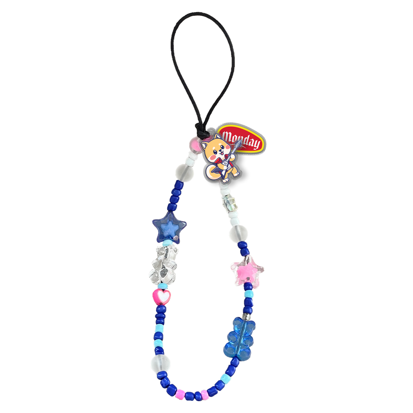 Beaded Strap with Acrylic Charm - Monday
