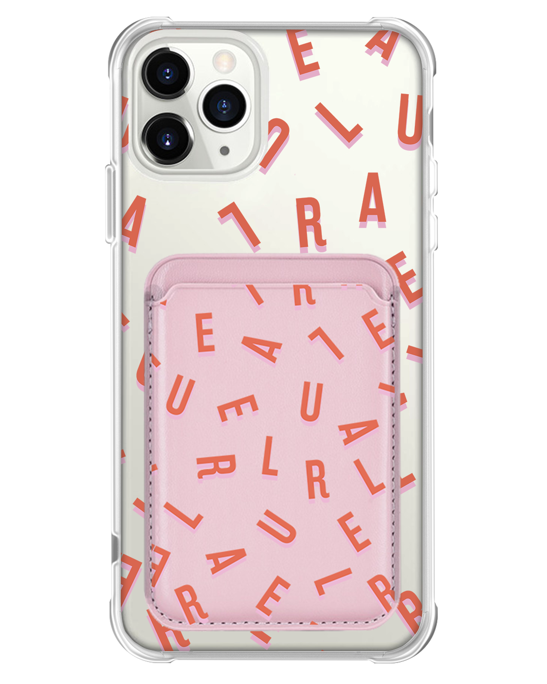 เคส iPhone แบบกระเป๋าสตางค์แม่เหล็ก - Custom Monogram 1.0 Coral