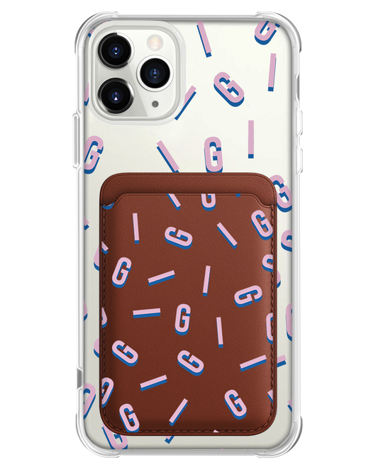 iPhone Magnetic Wallet Case - Custom Monogram 1.0 Cotton Candy