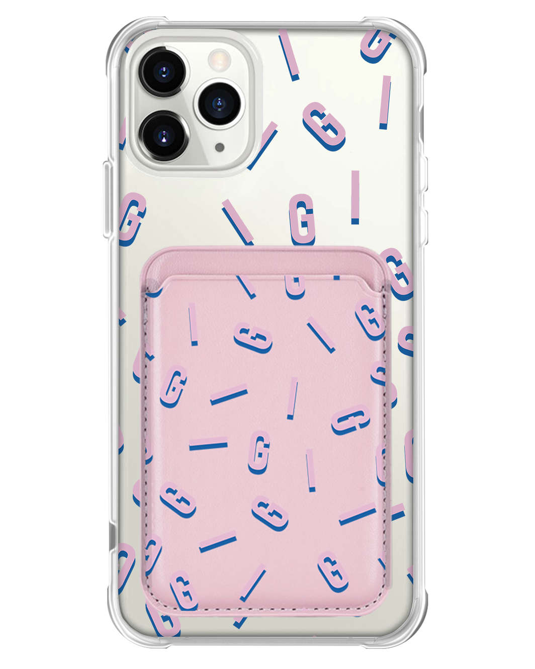 iPhone Magnetic Wallet Case - Custom Monogram 1.0 Cotton Candy