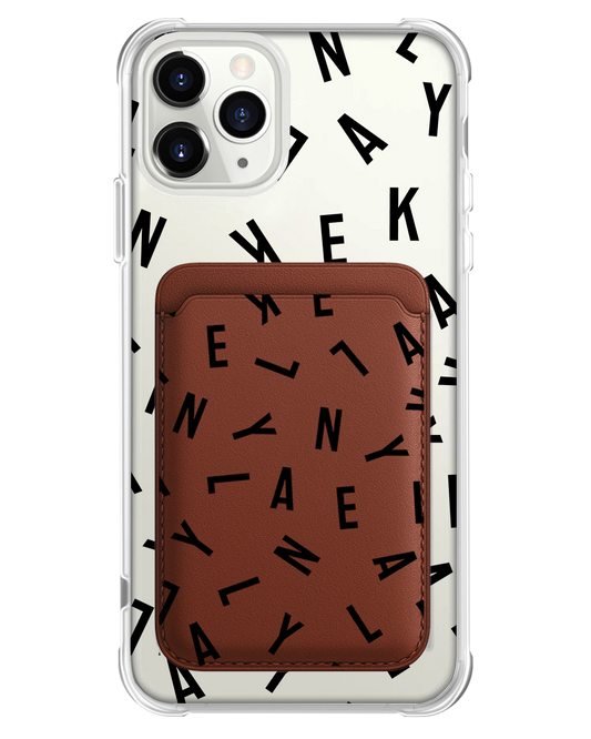 iPhone Magnetic Wallet Case - Custom Monogram 1.0 Noir