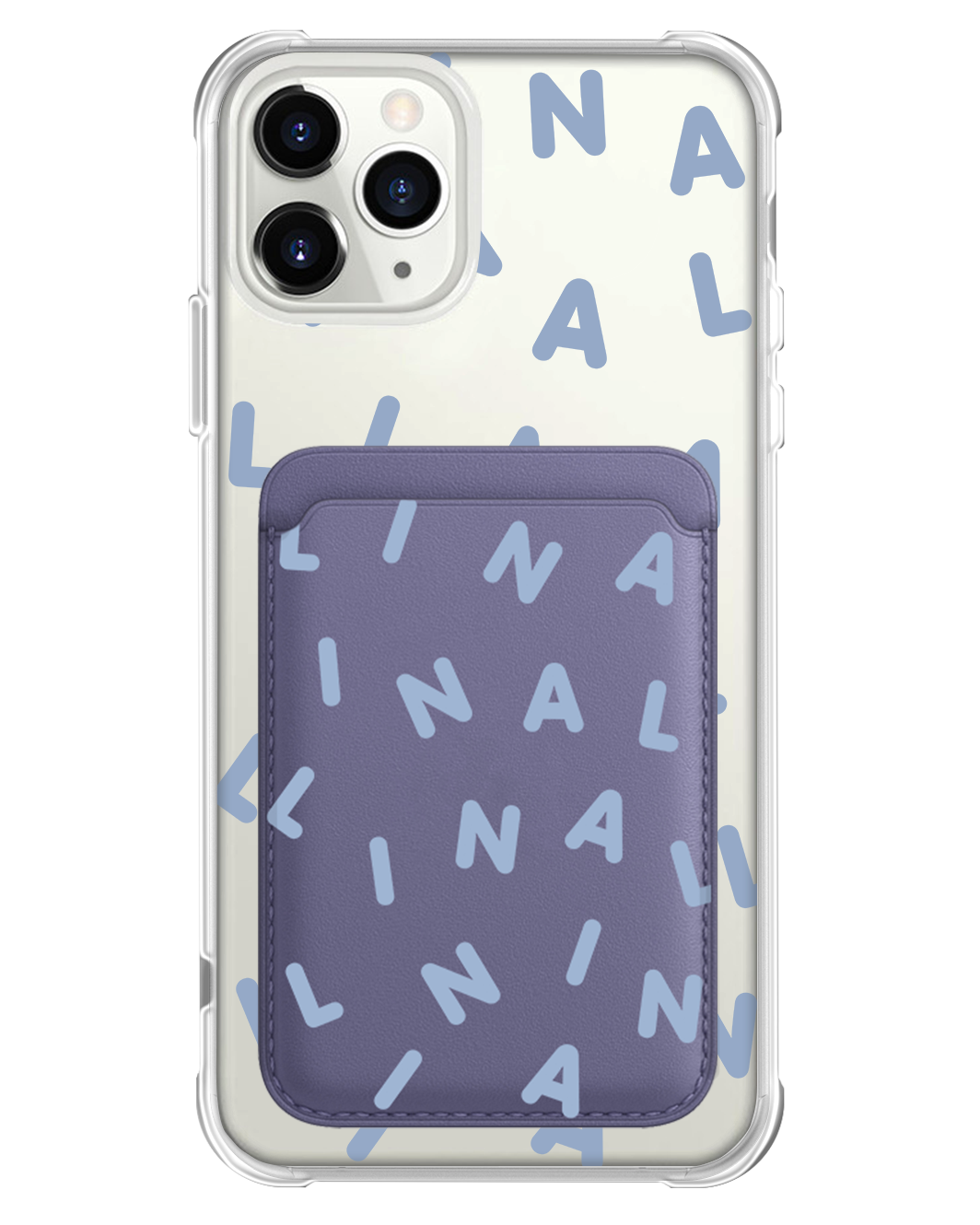 เคส iPhone แบบกระเป๋าสตางค์แม่เหล็ก - ลายโมโนแกรม 2.0 สีน้ำเงิน