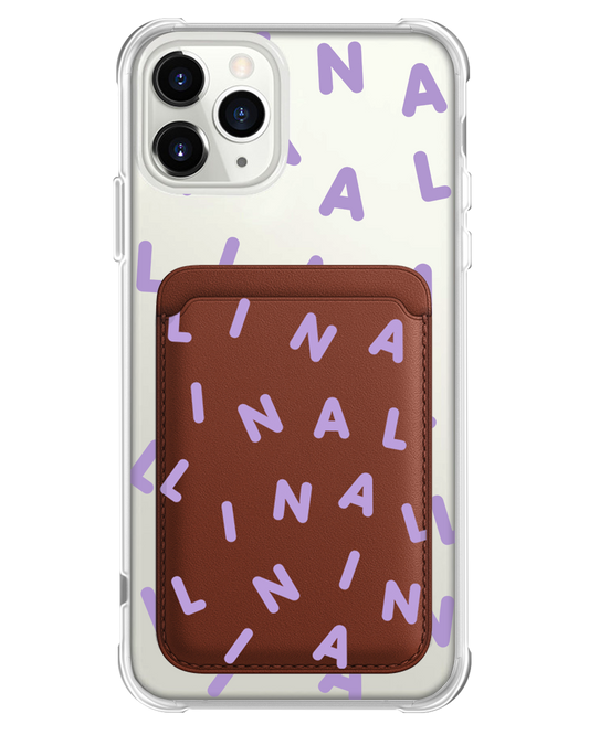 iPhone Magnetic Wallet Case - Custom Monogram 2.0 Lilac