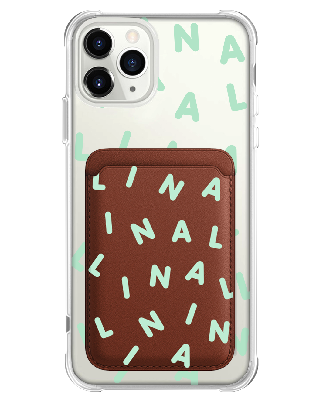 เคส iPhone แบบแม่เหล็กพร้อมกระเป๋า - Custom Monogram 2.0 Tosca
