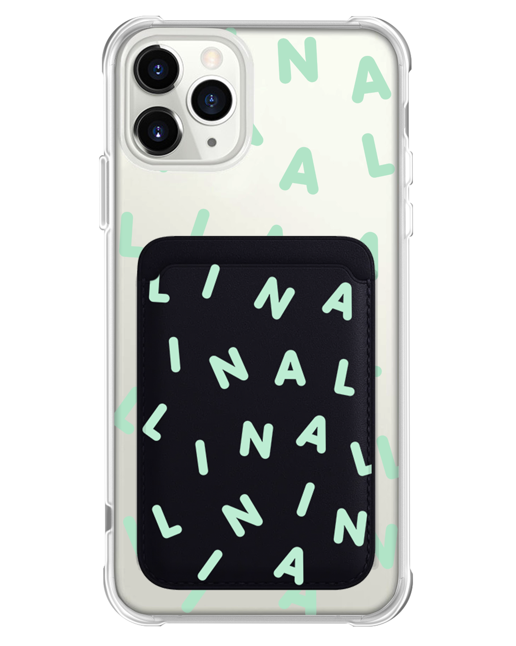 เคส iPhone แบบแม่เหล็กพร้อมกระเป๋า - Custom Monogram 2.0 Tosca
