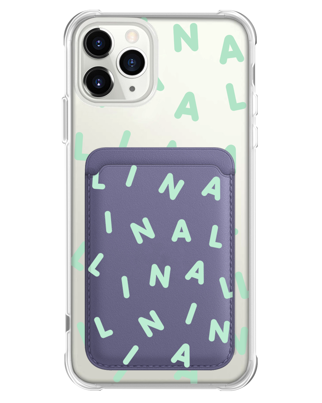 เคส iPhone แบบแม่เหล็กพร้อมกระเป๋า - Custom Monogram 2.0 Tosca