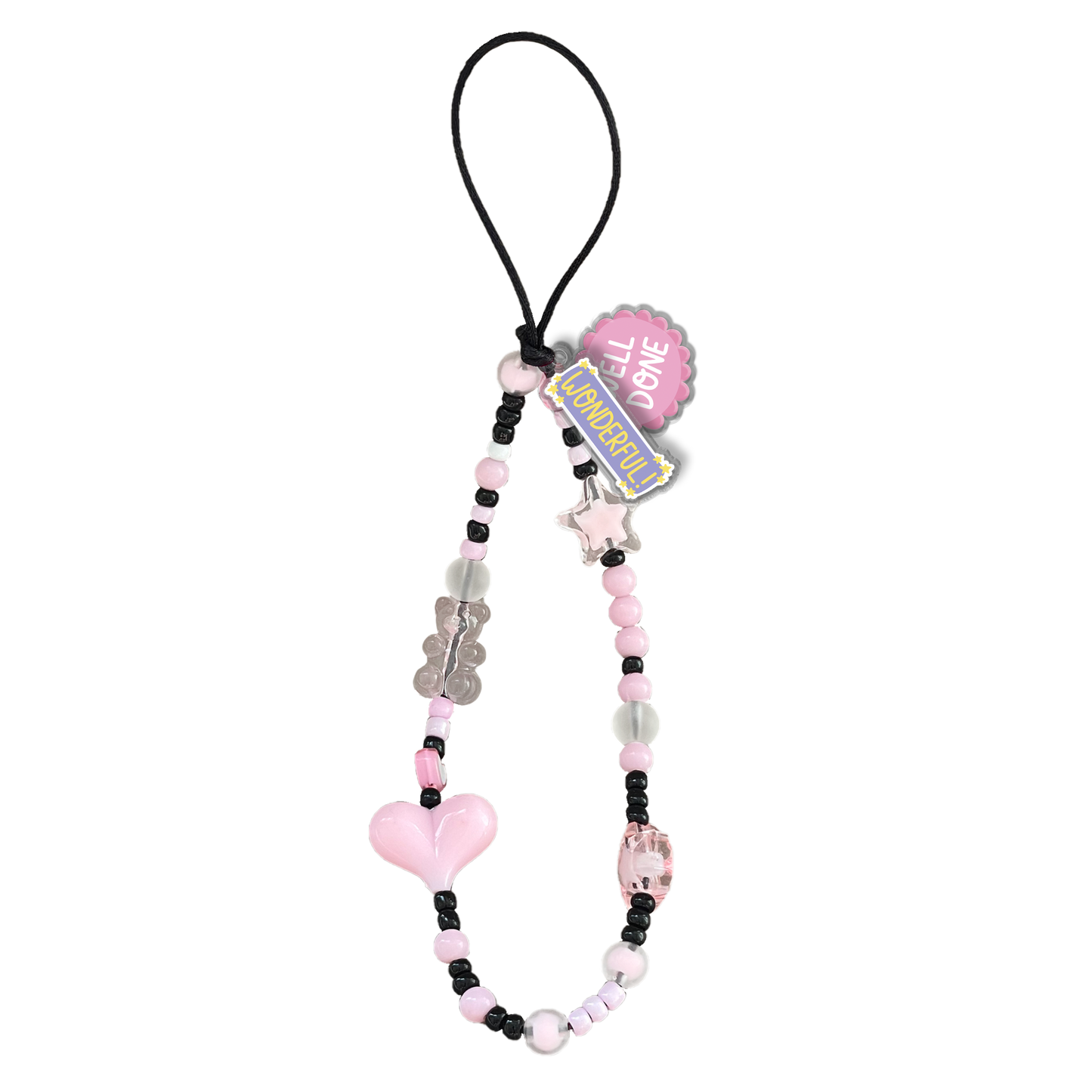 Beaded Strap with Acrylic Charm - Motivation Sticker Pack