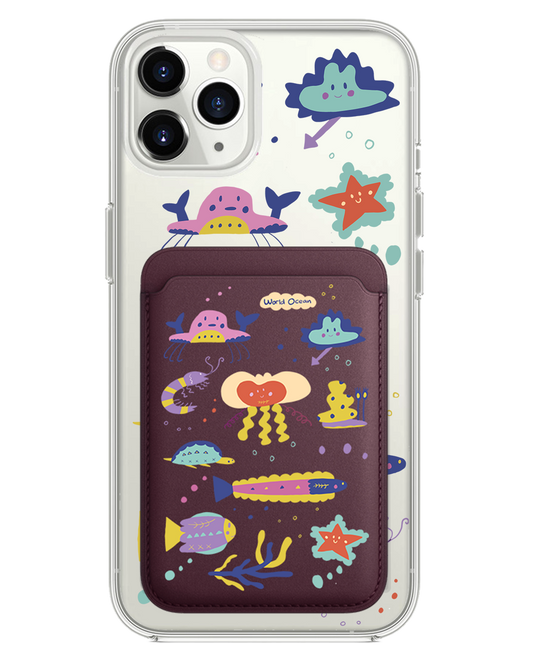 حافظة محفظة مغناطيسية للآيفون - عالم المحيط