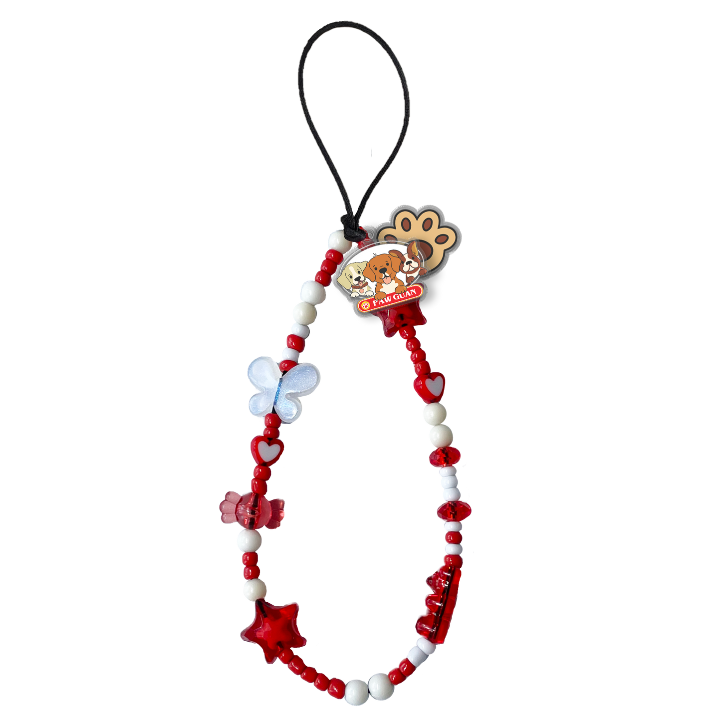 Beaded Strap with Acrylic Charm - Pawguan Dog