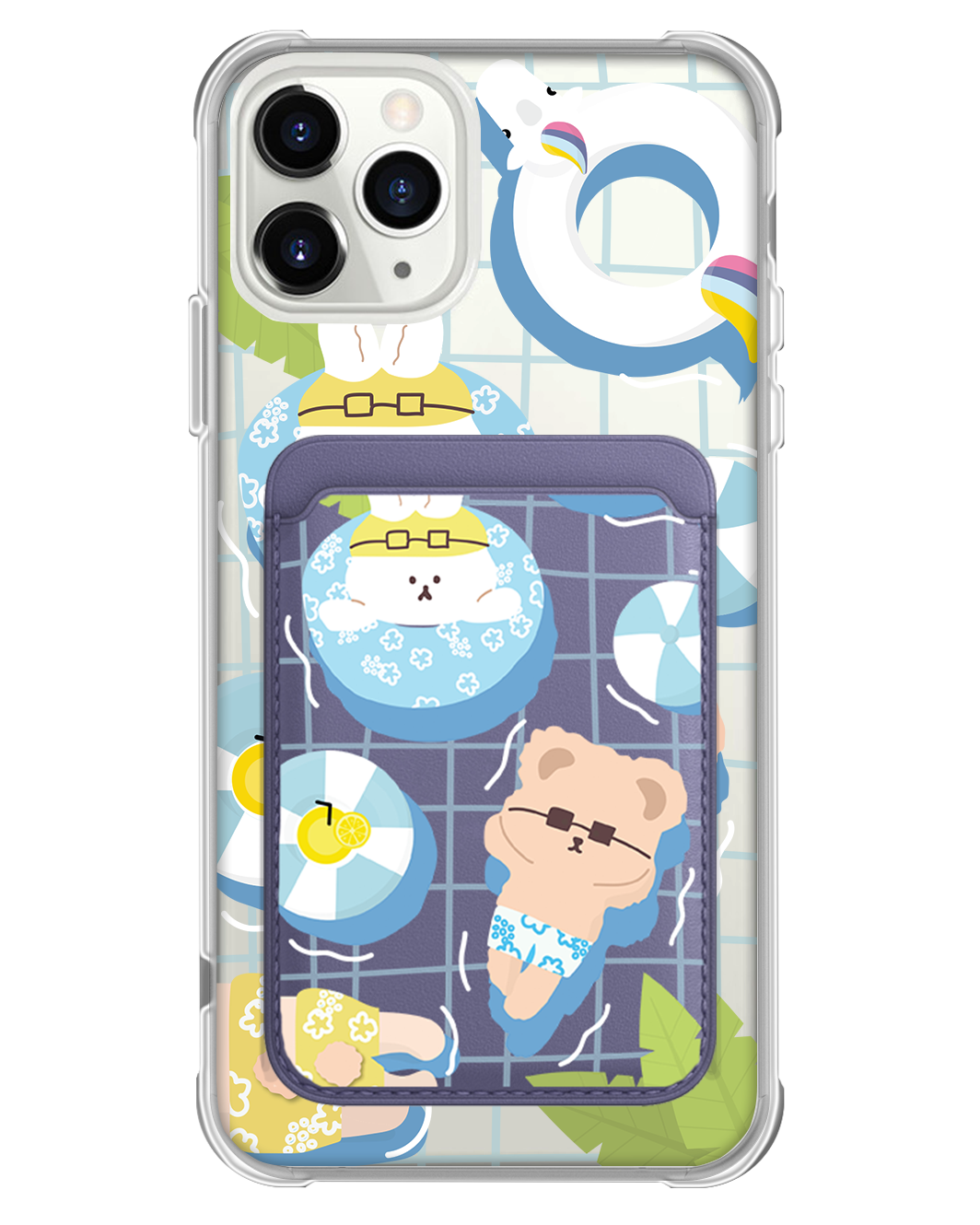 iPhone Magnetic Wallet Case - Pool Party Blue