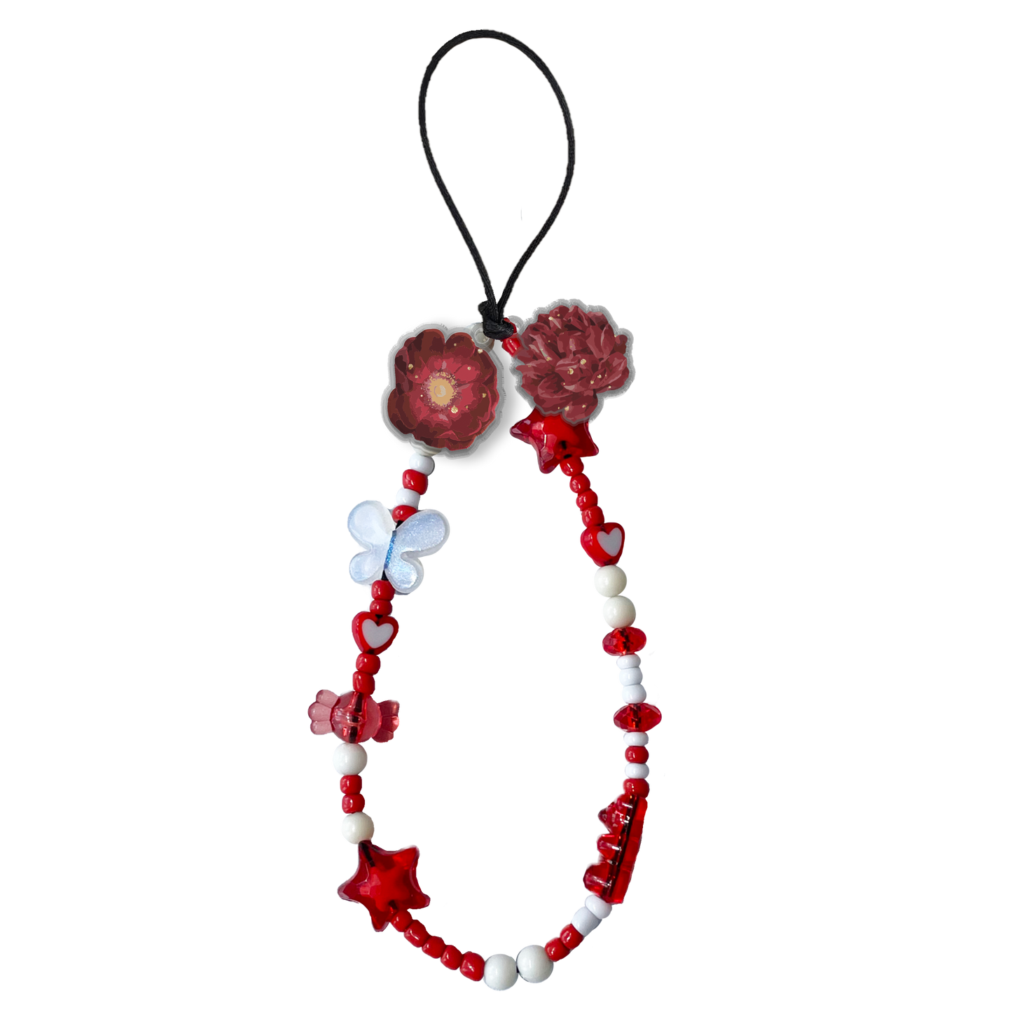 Beaded Strap with Acrylic Charm - Rosalie
