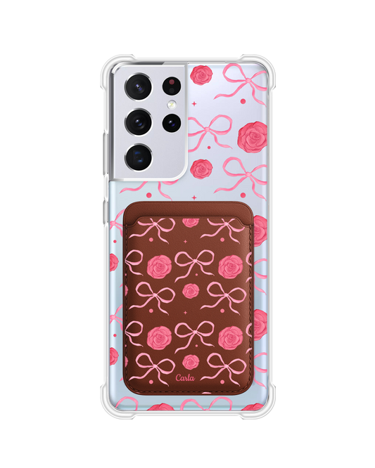 Android Magnetic Wallet Case - Coquette Rose