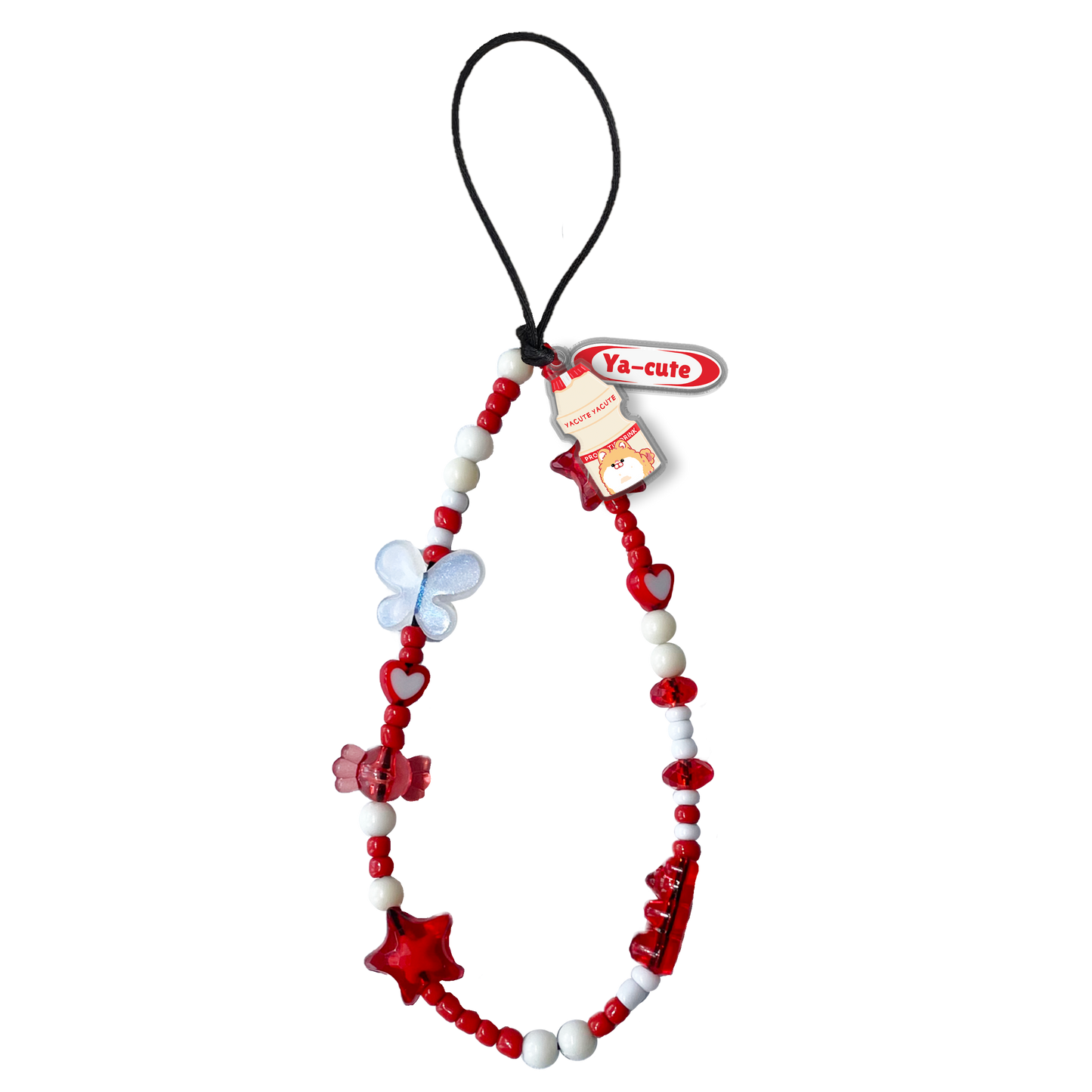 Beaded Strap with Acrylic Charm - Yacute Dog