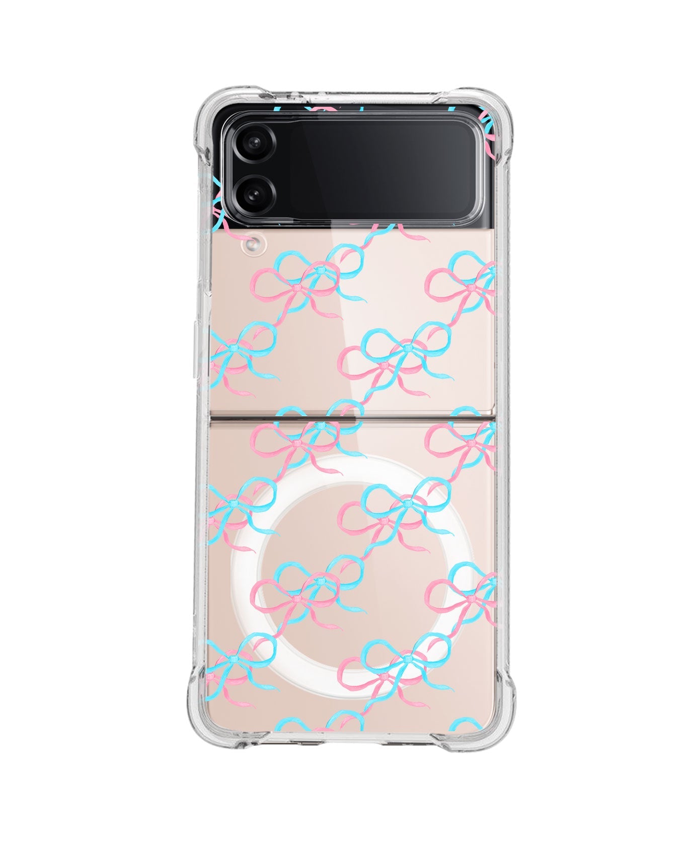 Android Flip / Fold Rearguard Hybrid - Coquette Pink & Blue Bow