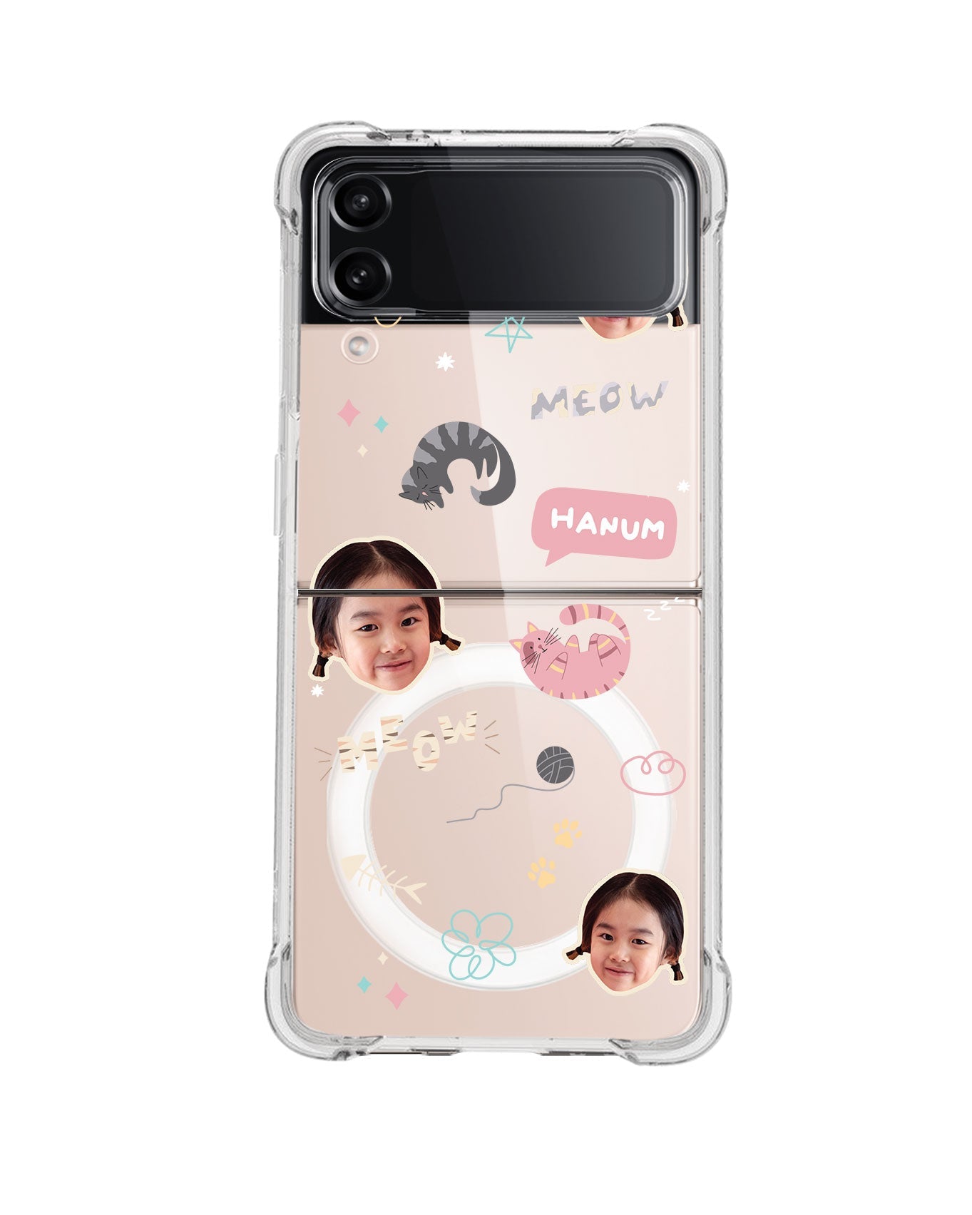 Android Flip / Fold Rearguard Hybrid - Face Grid Kitty