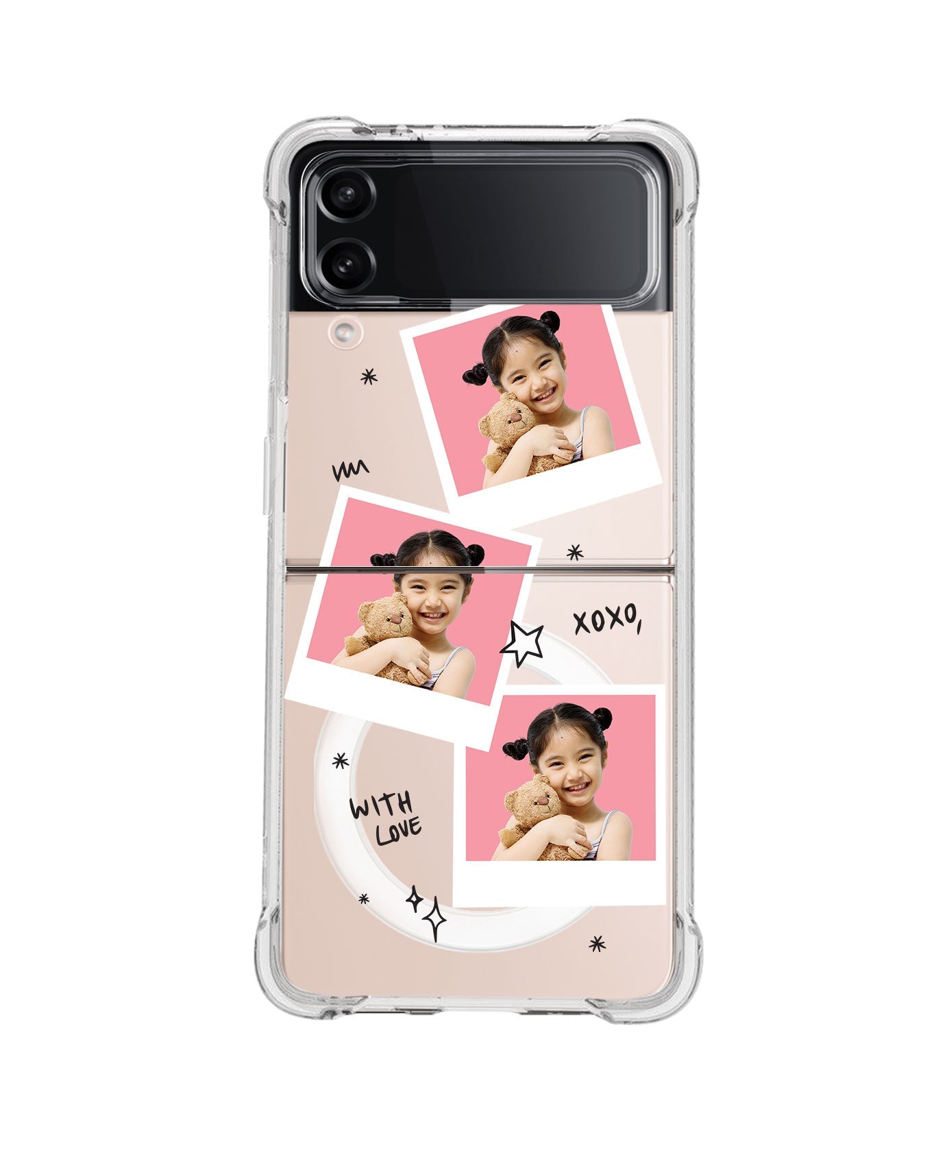Android Flip / Fold Rearguard Hybrid - Face Grid White Polaroid