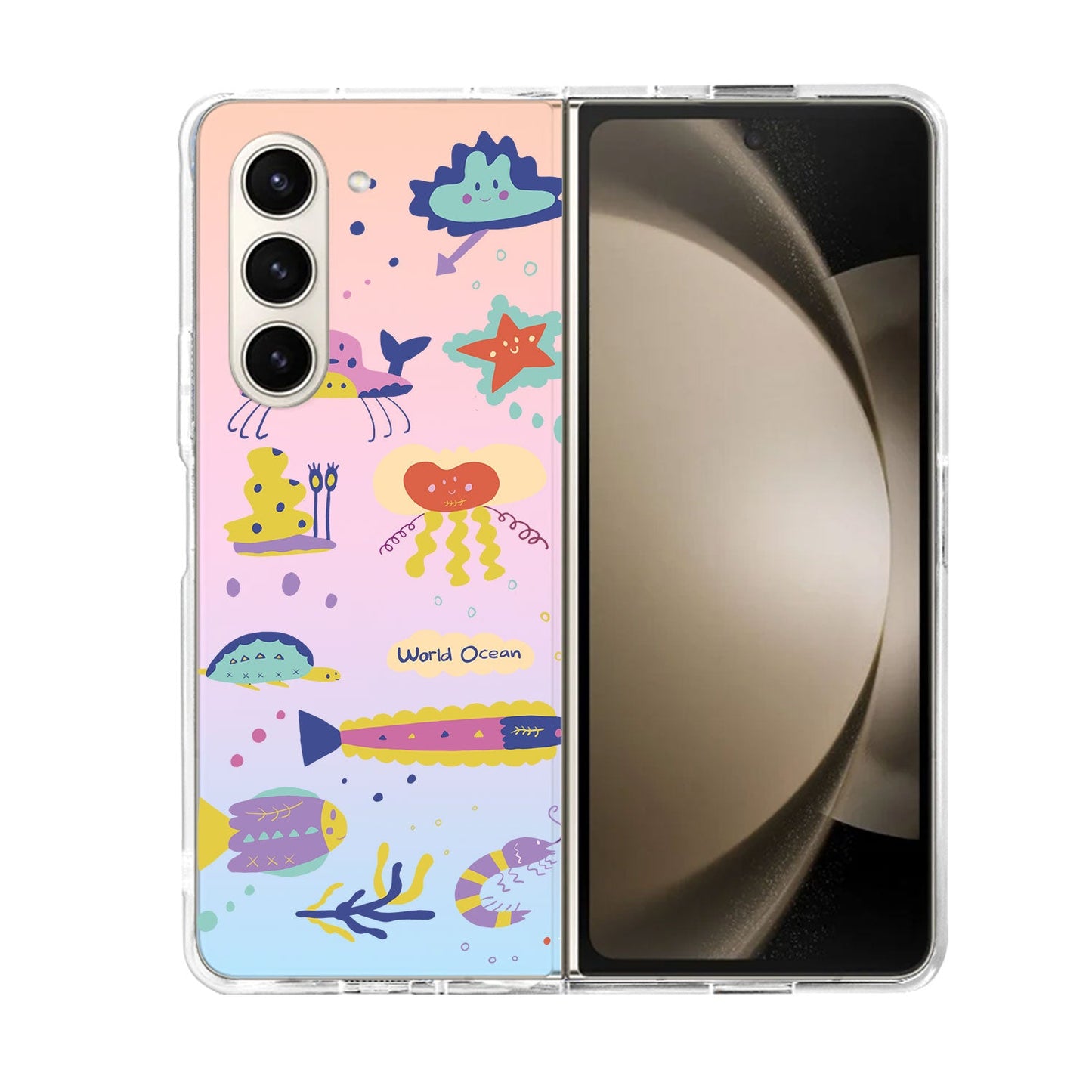 واقي خلفي قابل للطي/التقليب يعمل بنظام Android Holo - Ocean World