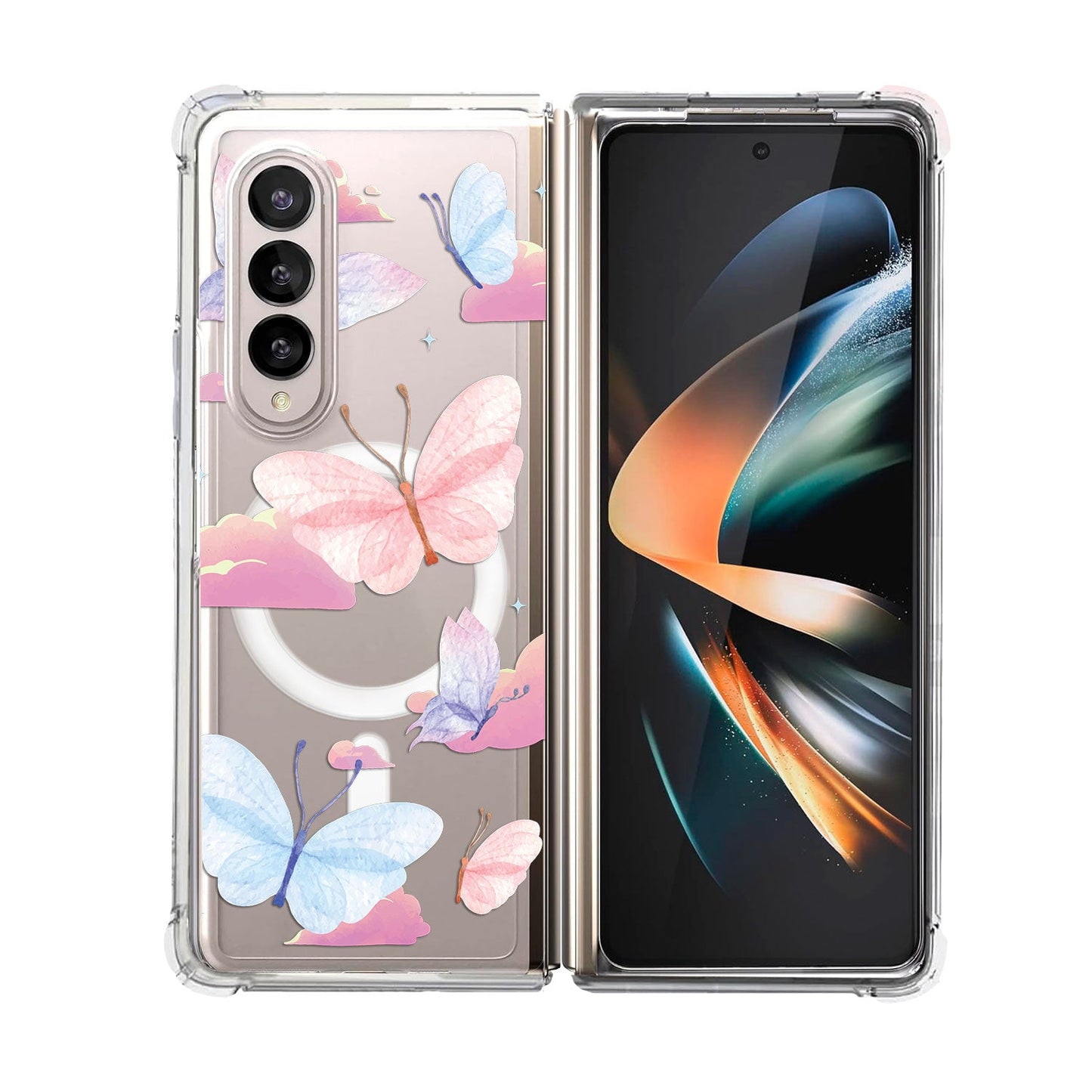 Android Flip / Fold Rearguard Hybrid - Butterfly & Clouds
