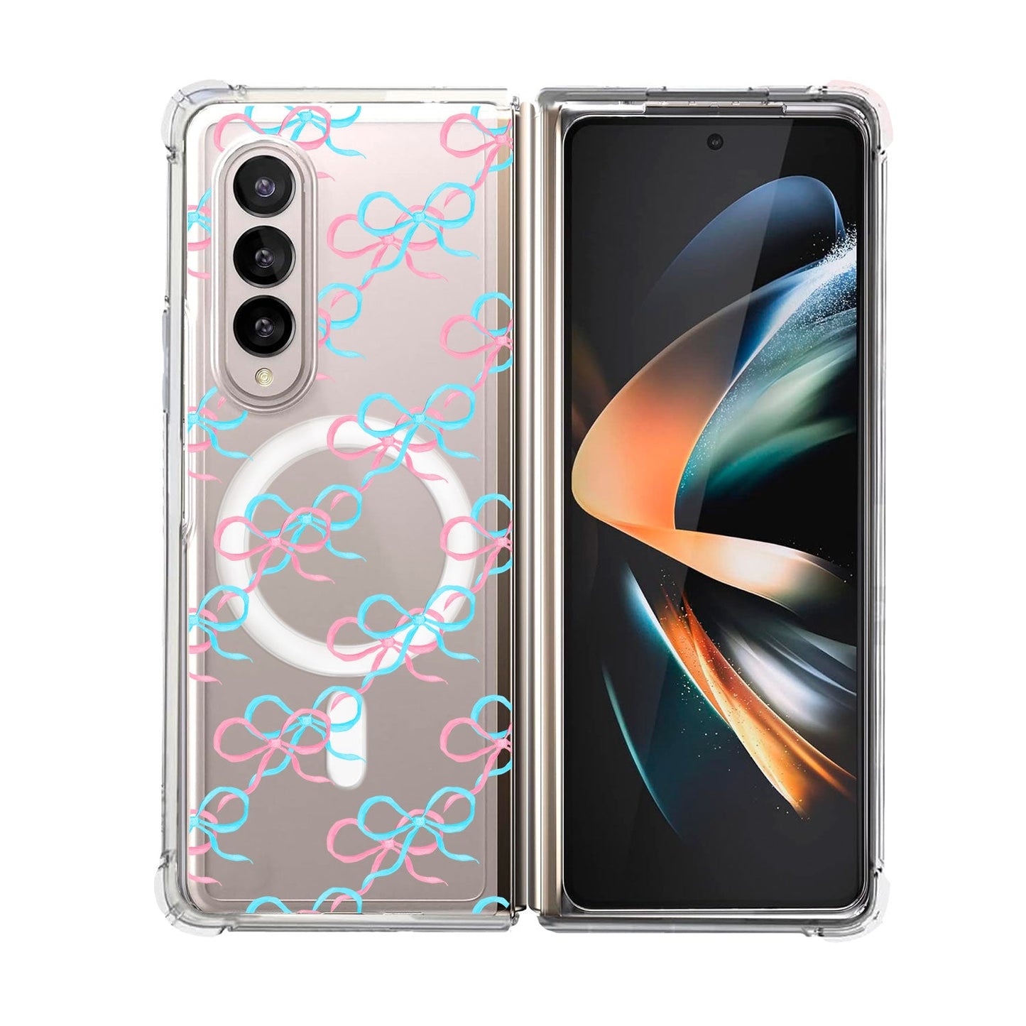Android Flip / Fold Rearguard Hybrid - Coquette Pink & Blue Bow