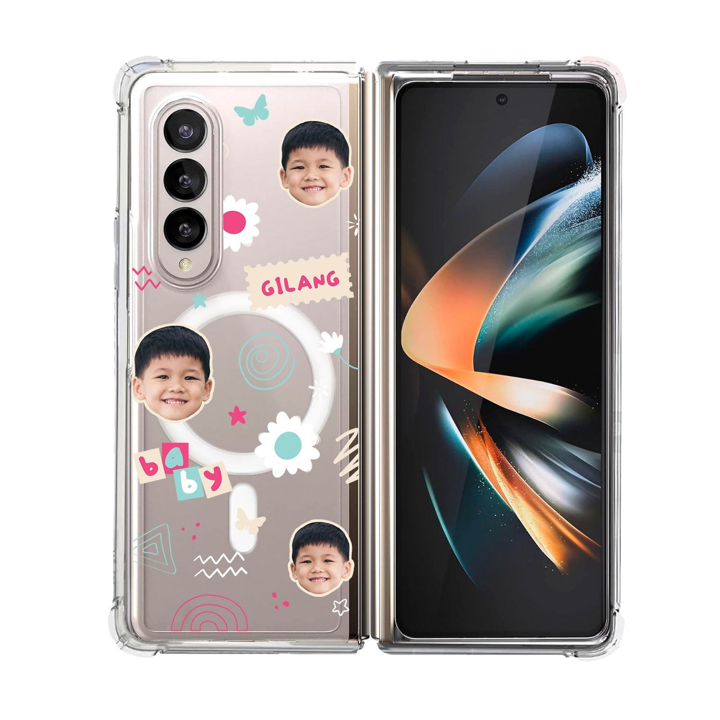 Android Flip / Fold Rearguard Hybrid - Face Grid Abstract