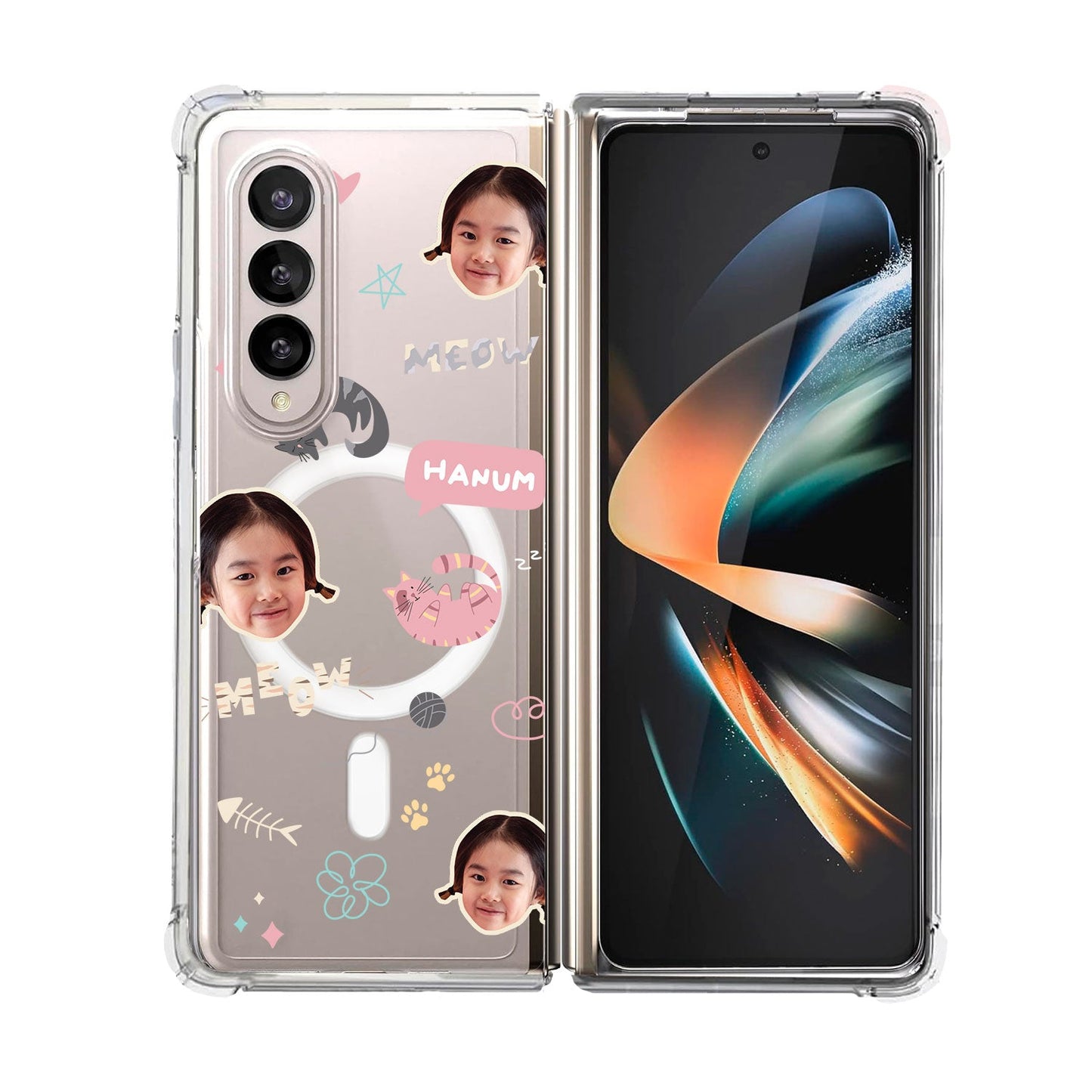 Android Flip / Fold Rearguard Hybrid - Face Grid Kitty