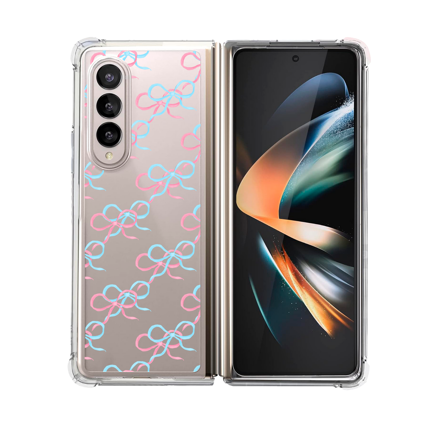 Android Flip / Fold Rearguard Hybrid - Coquette Pink & Blue Bow