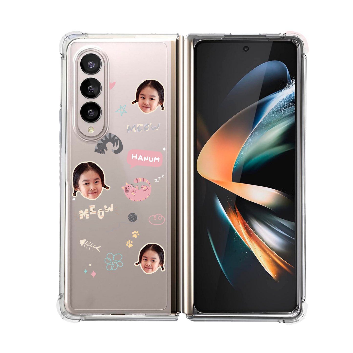 Android Flip / Fold Rearguard Hybrid - Face Grid Kitty