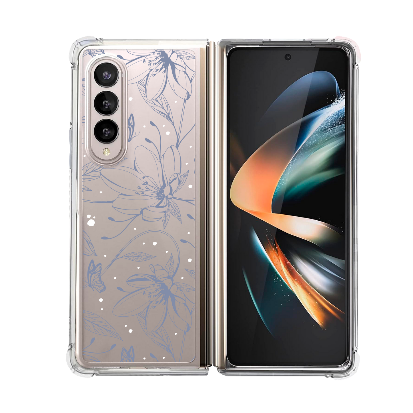 Android Flip / Fold Rearguard Hybrid - Sketchy Flower & Butterfly 2.0