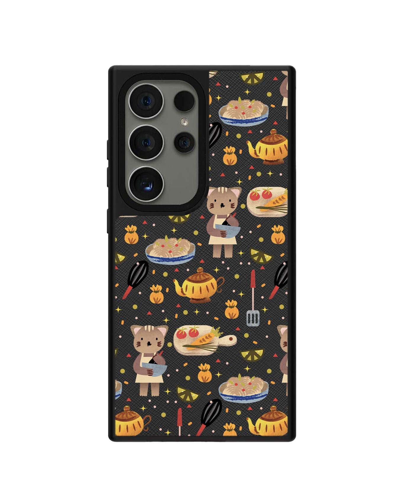 Android Leather Grip - Cooking Cat