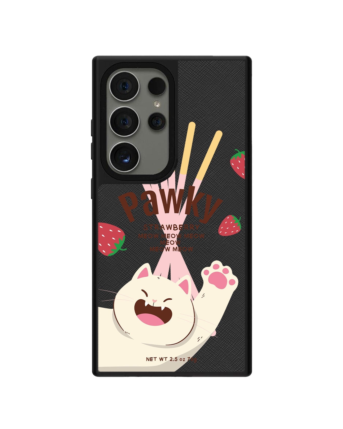 Android Leather Grip - Pawky Cat