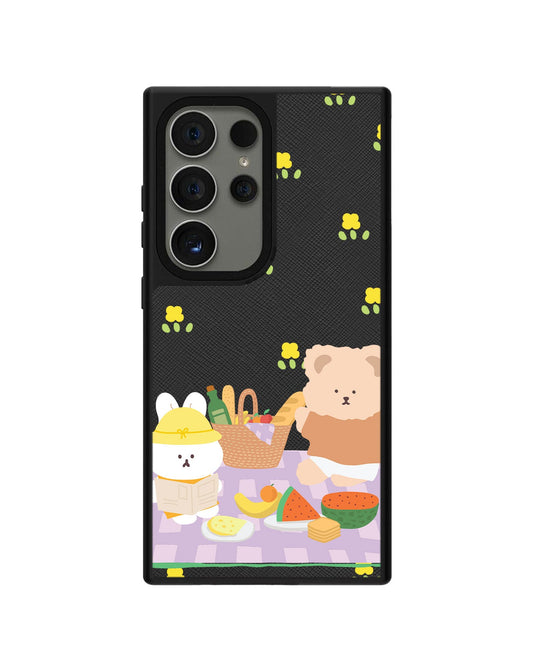 Android Leather Grip - Picnic Bear Lilac