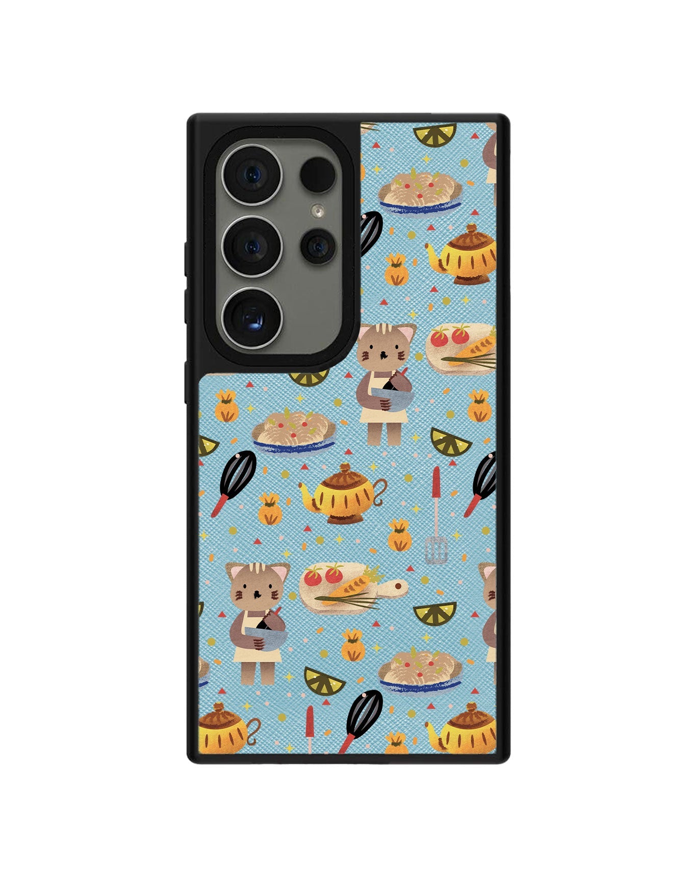 Android Leather Grip - Cooking Cat