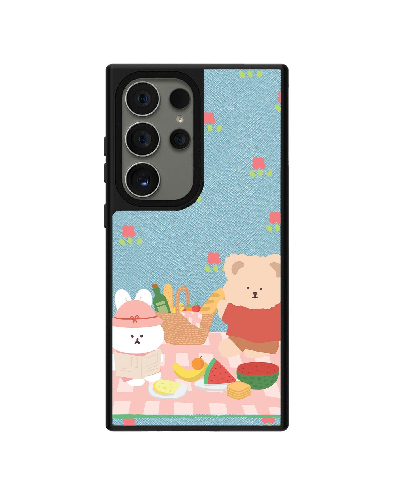 Android Leather Grip - Picnic Bear Pink