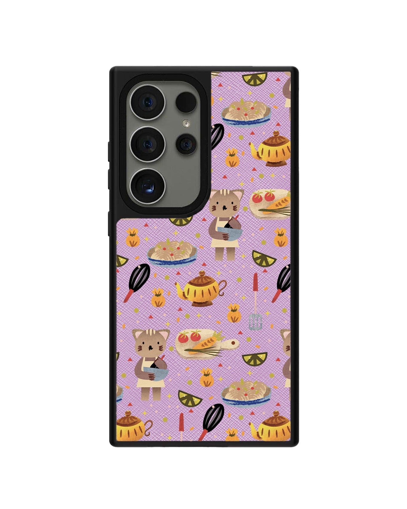 Android Leather Grip - Cooking Cat