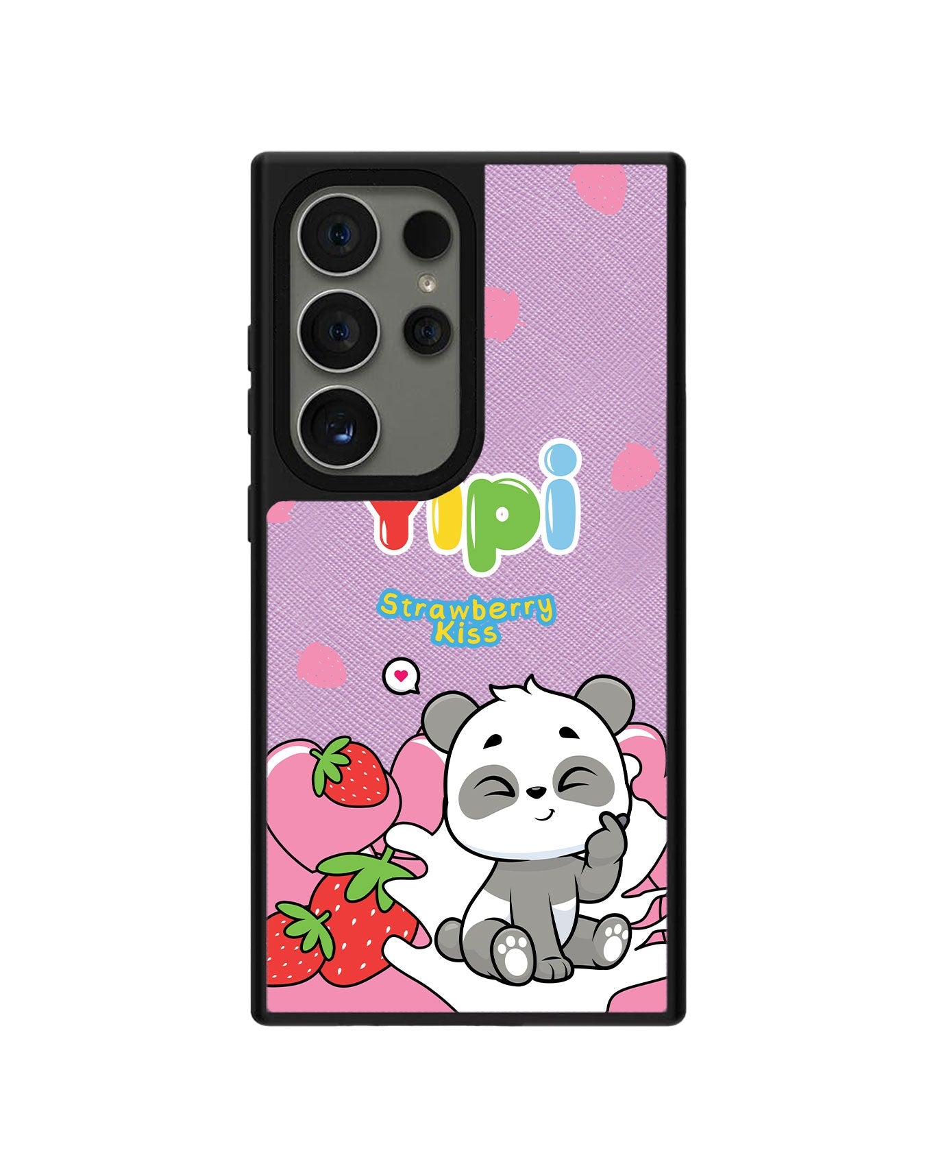 ด้ามจับหนัง Android - Yipi Strawberry Kiss