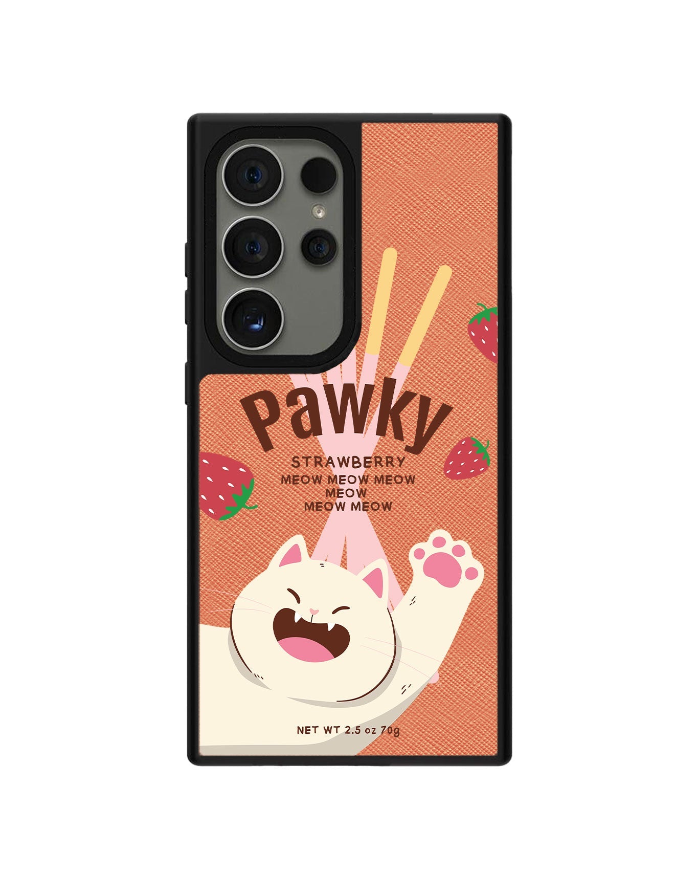 Android Leather Grip - Pawky Cat