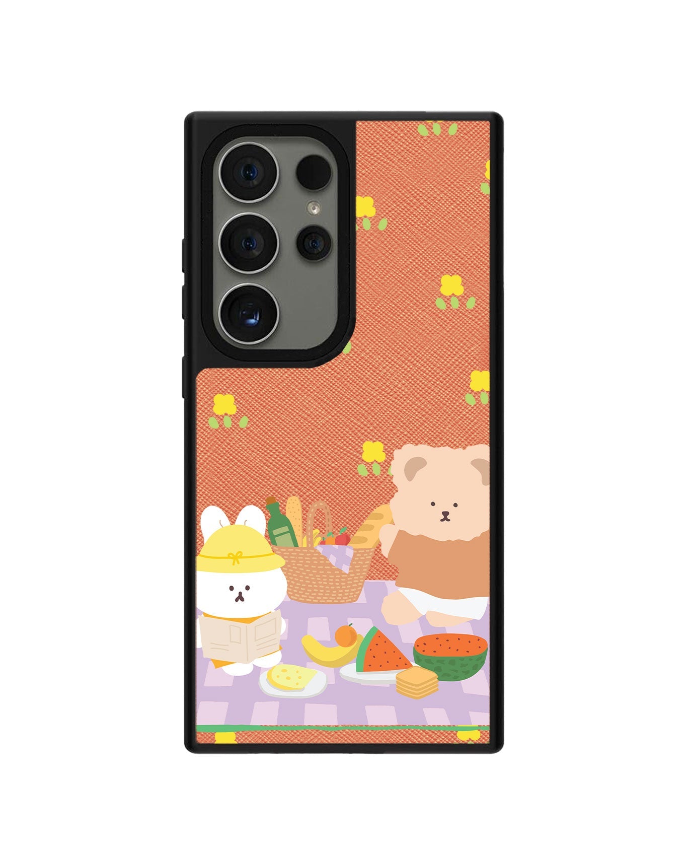 Android Leather Grip - Picnic Bear Lilac