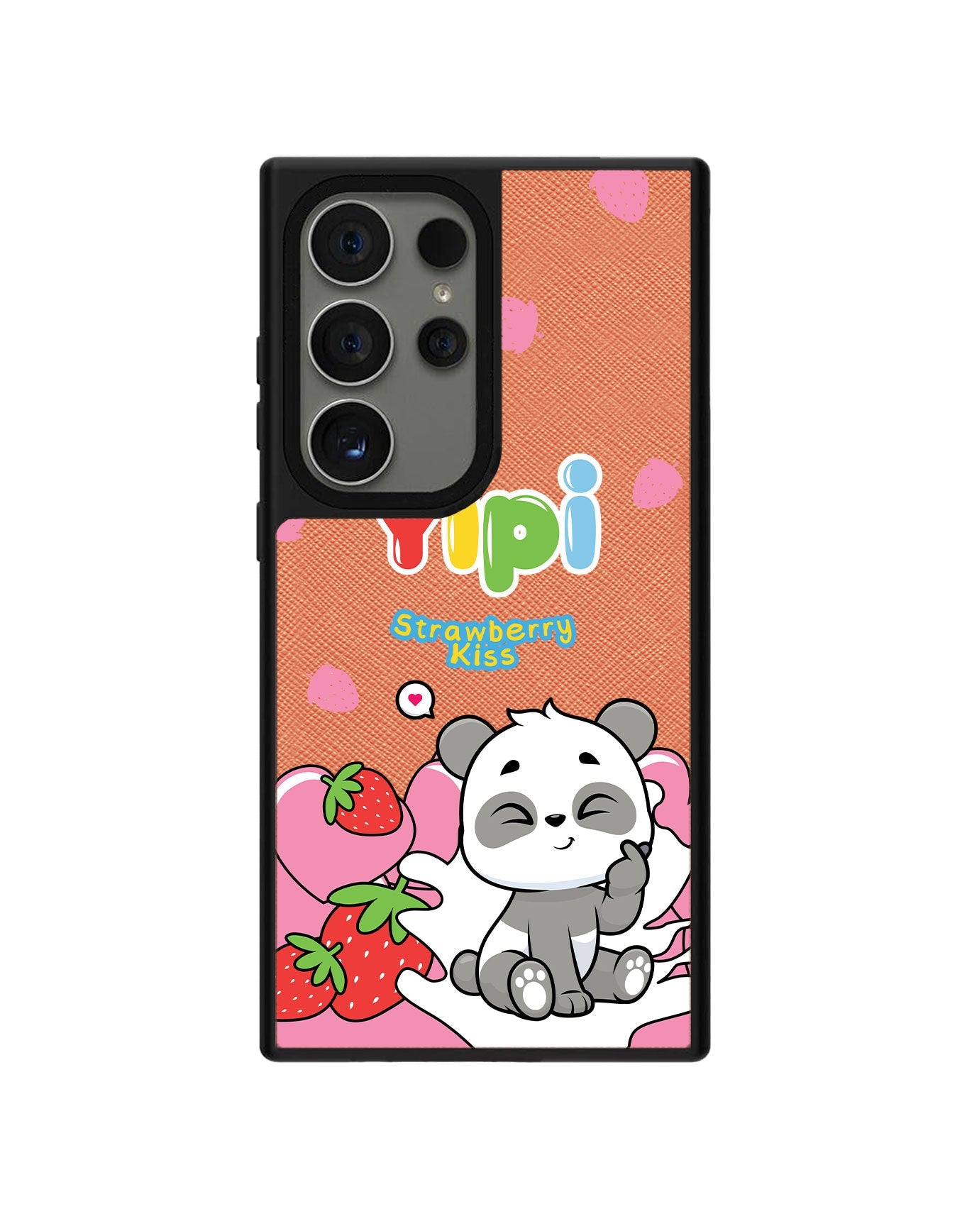 ด้ามจับหนัง Android - Yipi Strawberry Kiss