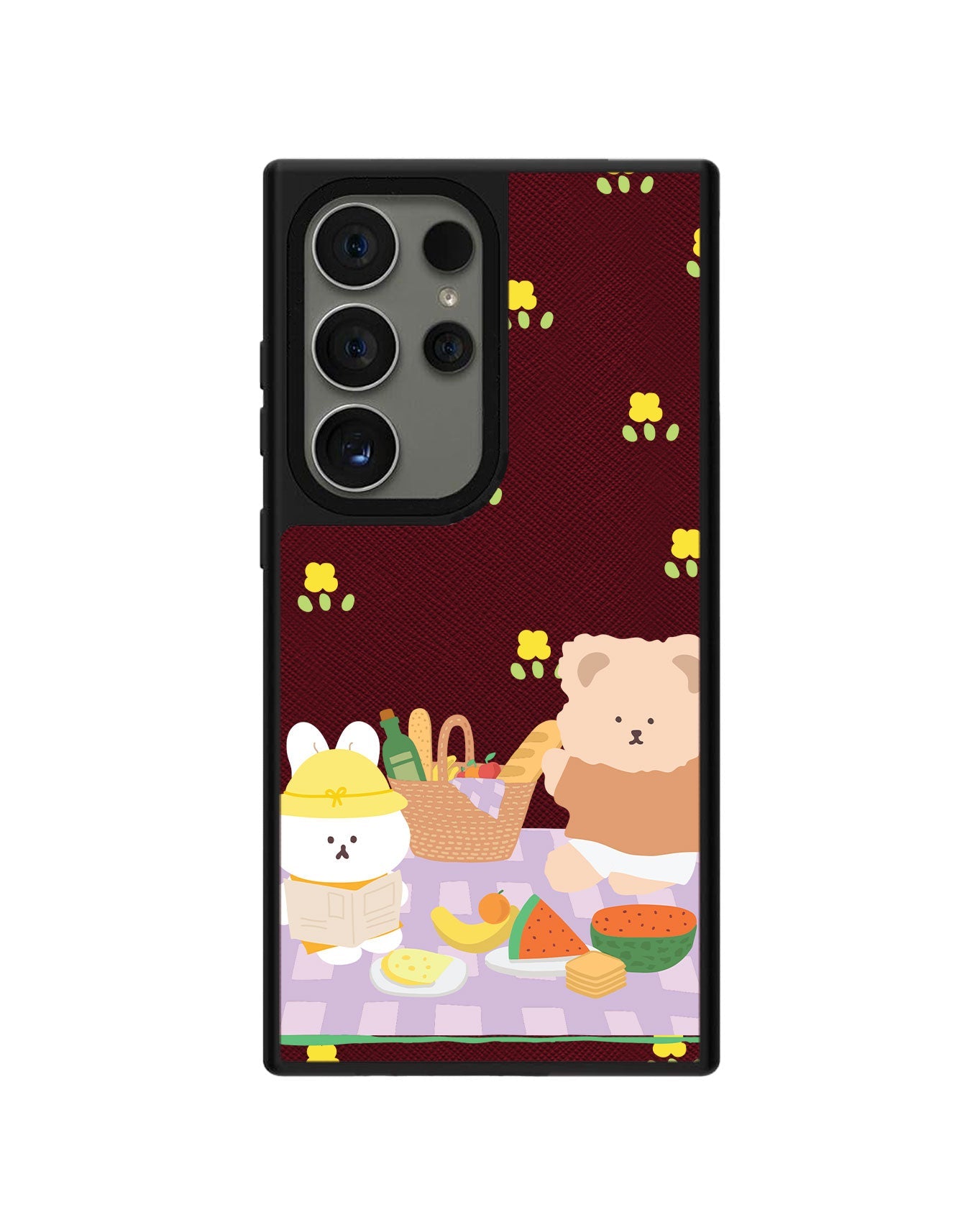 Android Leather Grip - Picnic Bear Lilac