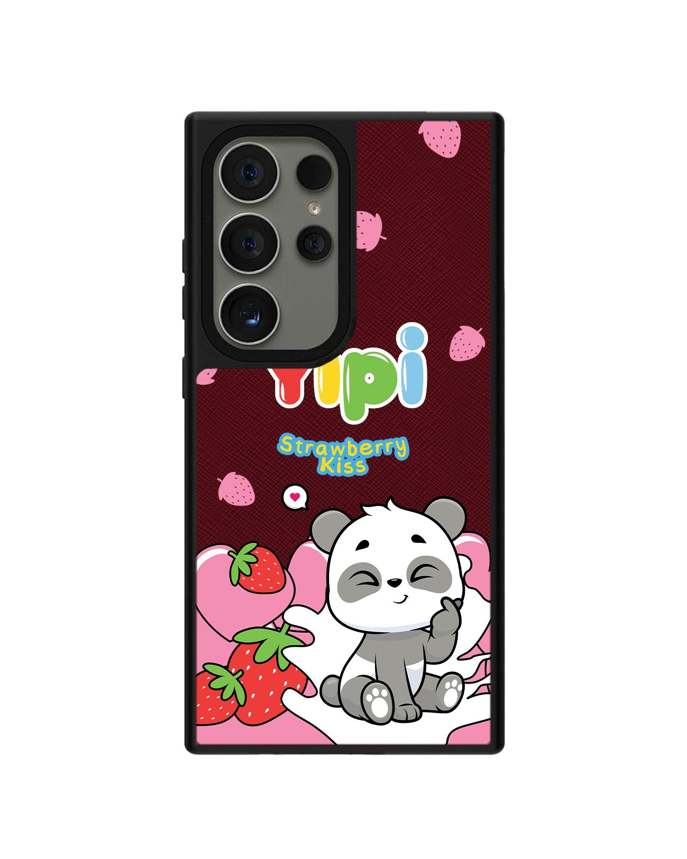 ด้ามจับหนัง Android - Yipi Strawberry Kiss
